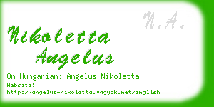 nikoletta angelus business card